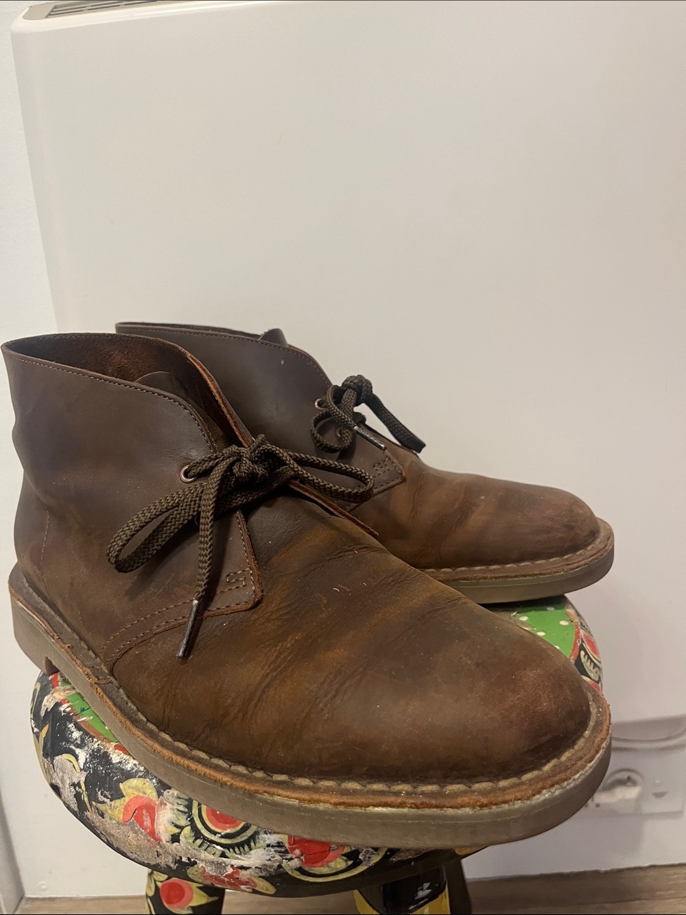 Clarks Buschacre 3 ortholite Leather Chukka Boots Dark Brown men’s 9.5 Wide